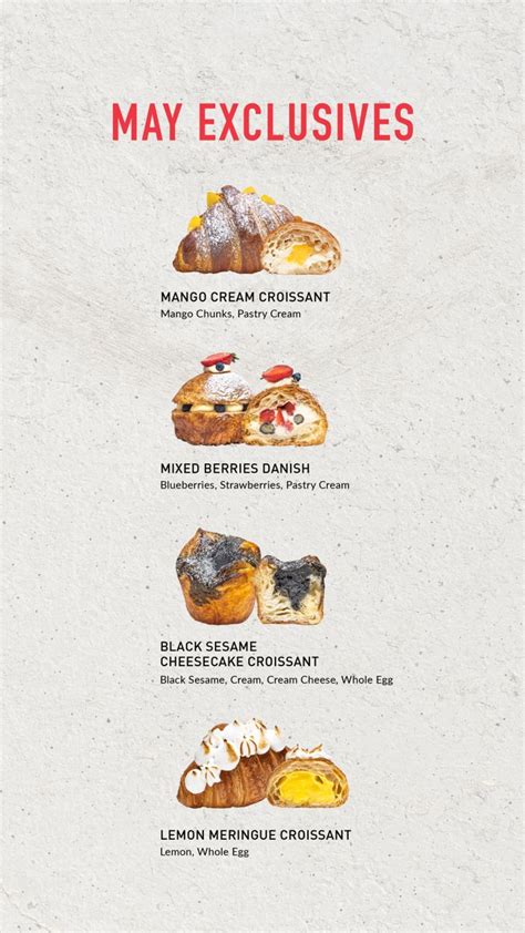 May Exclusive Croissant Flavours | Bakery menu, Baking, Bakery desserts