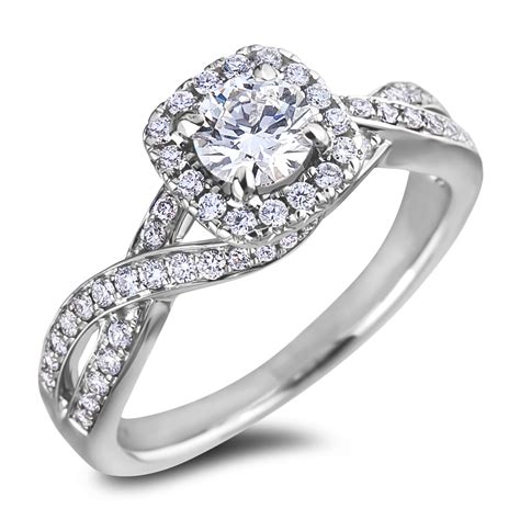 Diamond Engagement Halo Rings - SGR1168 - Anaya Fine Jewellery Collection