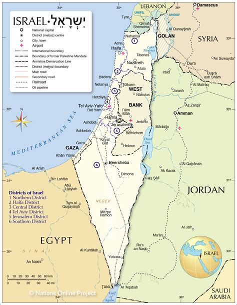 Middle East Map Israel - Alvera Marcille