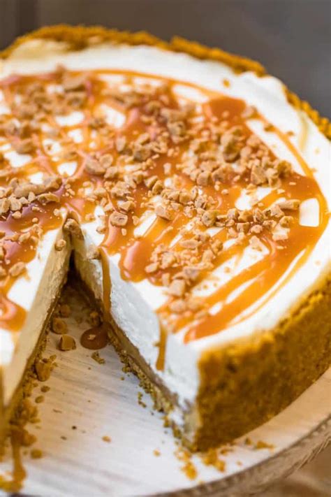 Salted Caramel No Bake Cheesecake Recipe - The Cookie Rookie®