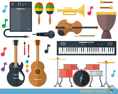 Music Clip Art Instruments Clipart Music Notes Clipart Digital Clip Art ...