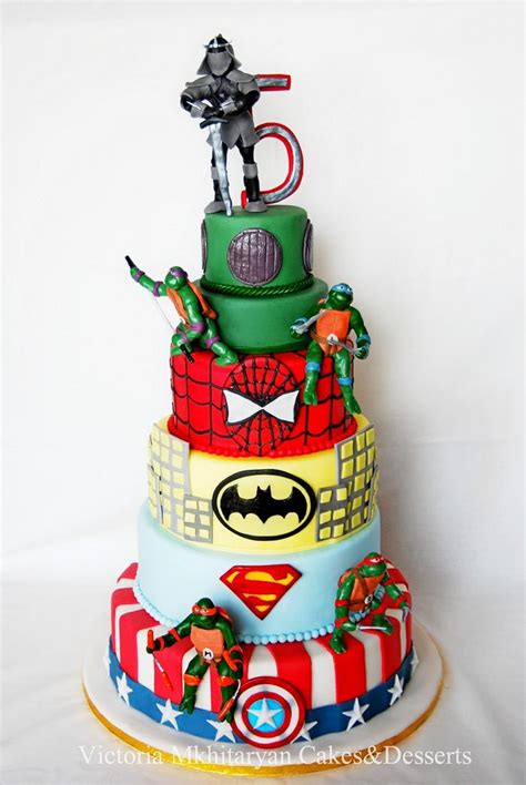 Superheroes 5th Birthday Cake - Decorated Cake by Art - CakesDecor