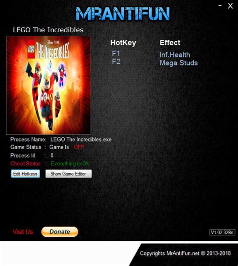 LEGO The Incredibles Trainer +2 v1.0 MrAntiFun - download pc cheat