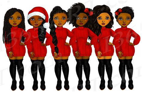 Christmas Girls Clipart Natural Hair Black Girl Clipart - Etsy