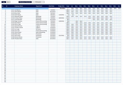 7 Weekly attendance Sheet Template Excel - Excel Templates