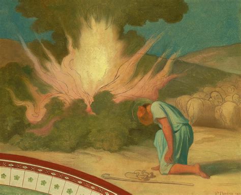 Moses in front of the Burning Bush Painting by Jean-Hippolyte Flandrin ...