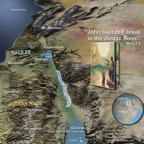 Map of Jordan River and hills - Casual English Bible