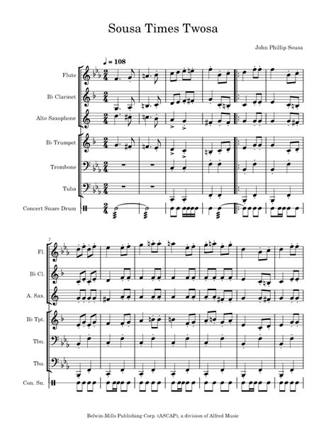 Sousa Times Twosa – John Philip Sousa Sheet music for Trombone, Tuba ...