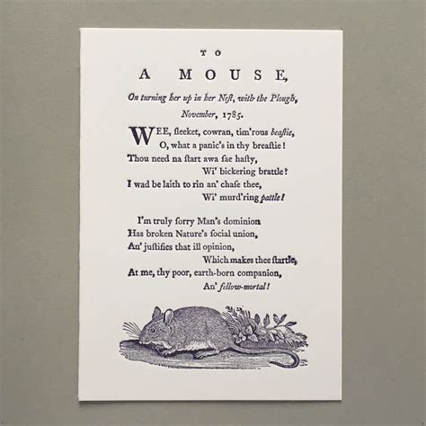 To a Mouse ‘Poems, chiefly in the Scottish dialect’ Robert Burns ...