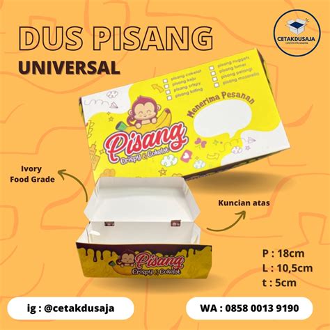 Jual [ISI 30 PCS] DUS PISANG KEJU/DUS PISCOK/KEMASAN PISANG LUMER ...