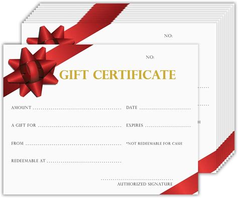 Blank Printable Gift Certificate