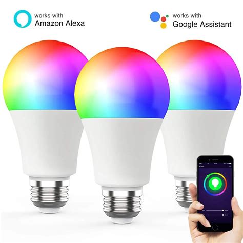 Wi Fi Smart LED Light Bulb Lamp E26 RGBCW 7W/600lm 60W Equivalent ...