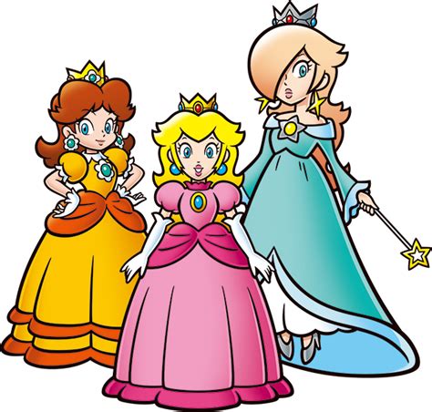 File:Peach Daisy Rosalina art.png - Super Mario Wiki, the Mario ...