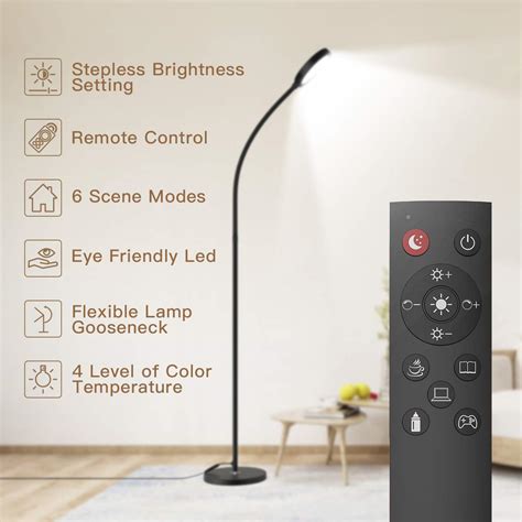 Dodocool Floor Lamp, Remote & Touch Control 2500K-6000K LED Floor Lamp ...