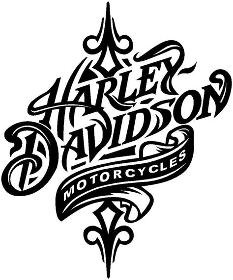 Harley Davidson Logo Black And White | Harley davidson decals, Harley ...