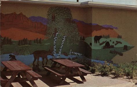 Murals, Burlingame Intermediate School California Postcard