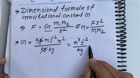 dimensional formula of gravitational constant | vimiy Sutra Likhna ...