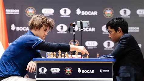 Indian Grandmaster R Pragnananda Draws with Magnus Carlsen in Chess ...