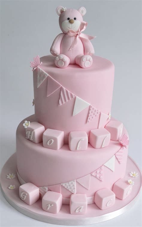 Girls Christening Cake, 1st birthday cakes, baby shower, bunting & balloons