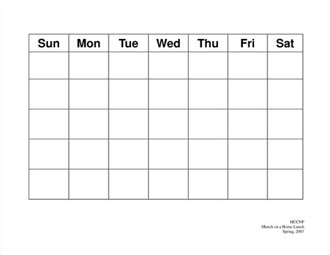 Calendar 5 Day Weekly Calendar Template On 5 Week Calendar Template ...