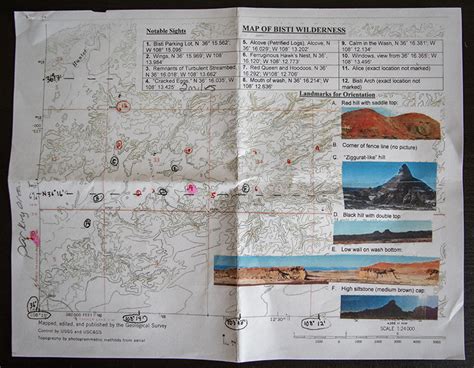 Bisti Badlands Hiking Map with GPS Coordinates - DIY Travel HQ (2023)