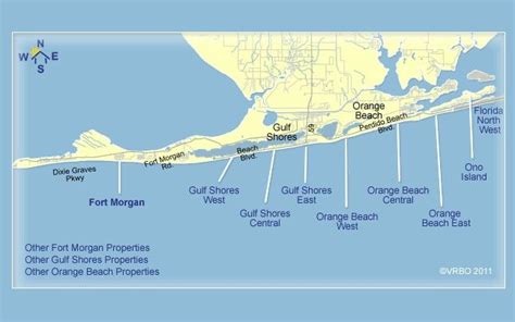 Map of Orange Beach/Fort Morgan, Alabama | Gulf shores vacation ...