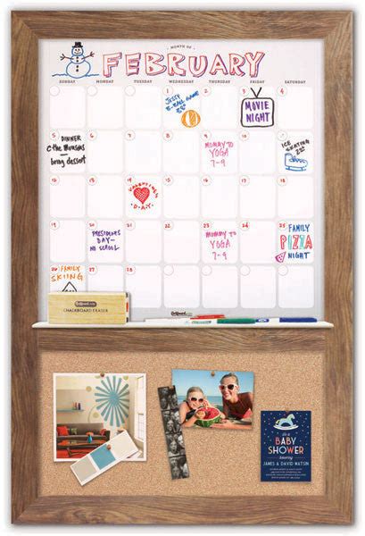 Dry Erase Calendar Cork Board Combo | Corkboard.com