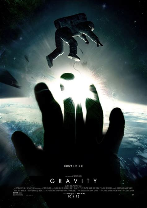 the poster for gravity is shown with two hands holding an object in ...