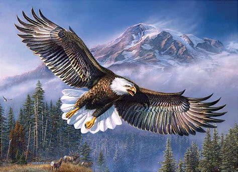 Snow Mountain Eagle in the Sky 5D Diamond Painting - 5diamondpainting ...