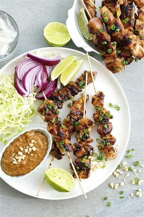 Satay Chicken with Restaurant Style Peanut Sauce (Indonesian/Bali ...