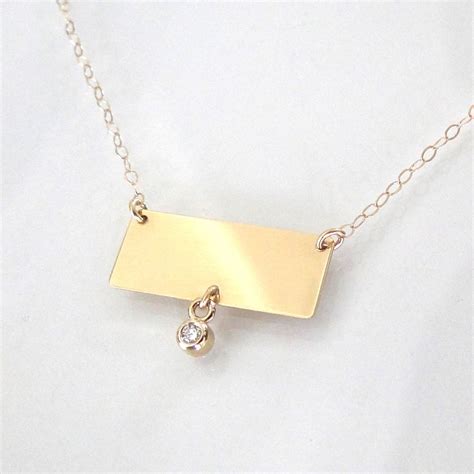 14K Gold Nameplate Necklace, Yellow Gold 17 1/4" Inches, As Seen on ...