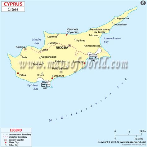 Cyprus Map with Cities | Cyprus Cities Map