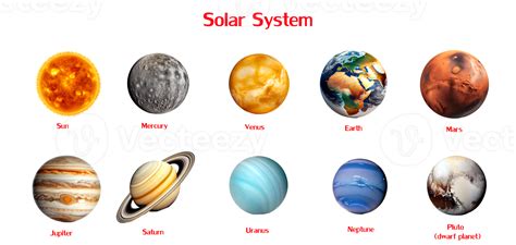 Collection. Planets in the solar system on a transparent background ...