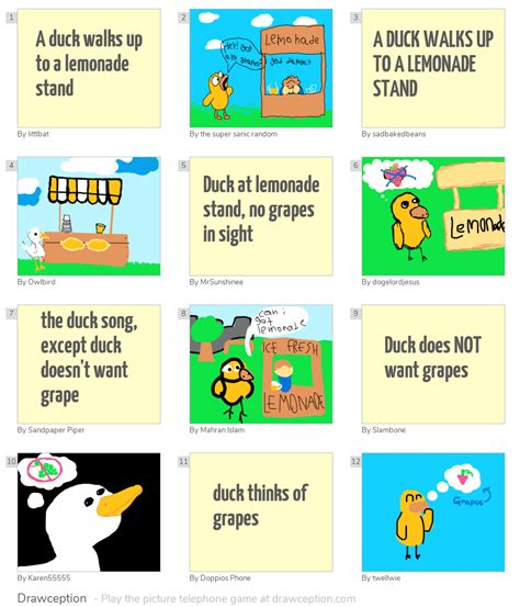 A duck walks up to a lemonade stand - Drawception