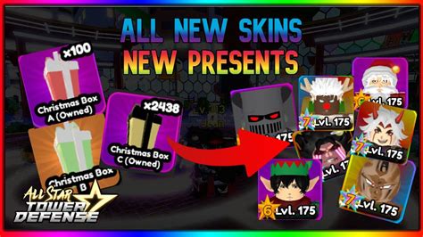 ALL NEW SKINS FROM NEW CHRISTMAS PRESENTS - All star tower defence ...