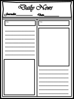 Blank Newspaper Template for Multi Uses by Kim Cherry | TPT