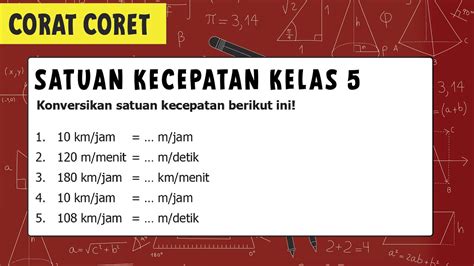 Contoh Soal Konversi Satuan Kecepatan – Ujian