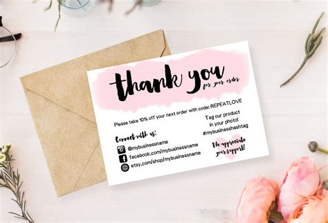 INSTANT DOWNLOAD Editable and Printable Thank You Cards for Small ...