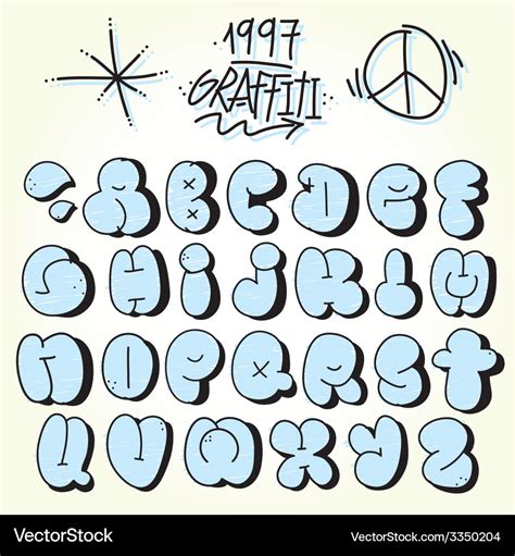 Graffiti bubble font Royalty Free Vector Image