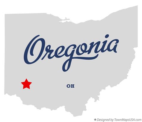 Map of Oregonia, OH, Ohio