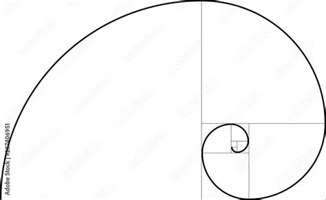 Golden ratio geometric concept. Fibonacci spiral. Vector illustration ...