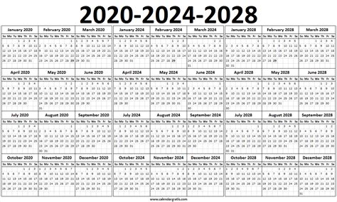 Leap Year 2020 Calendar - 366 Days | List of Leap Year 2020, 2024, 2028