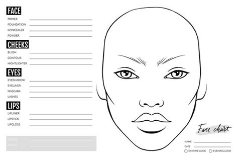 Free Printable Makeup Face Charts | Saubhaya Makeup