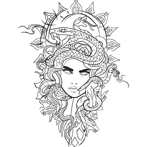 Premium Vector | Medusa greek mythology vector, tattoo design