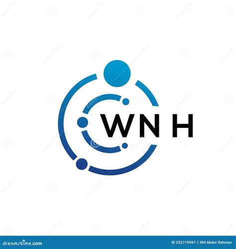 WNH Letter Technology Logo Design on White Background. WNH Creative ...