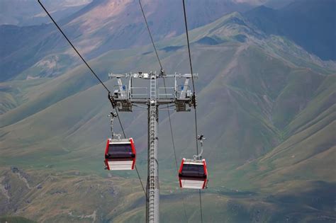 Premium Photo | Cableway in the mountains The landscape of the cable ...