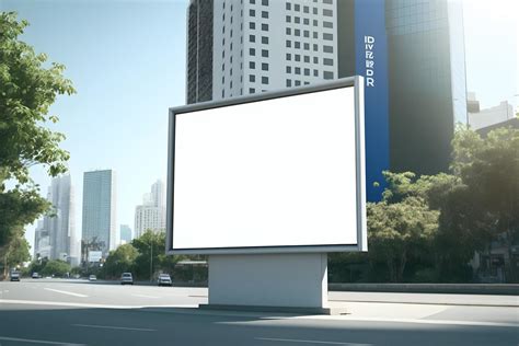 Blank white wide billboard mockup in city square. Free Photo 20753650 ...