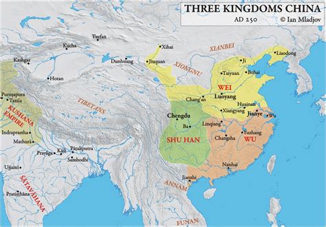 Map of Three Kingdoms China c. 250