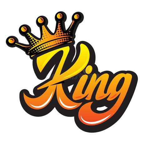 King Typography Gold Crown Text Logo Stock Vector - Illustration of ...