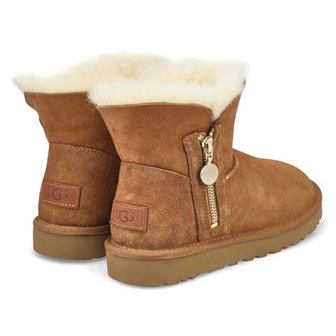 UGG Women's Bailey Zip Mini Boot - Black | SoftMoc.com